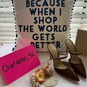 Michael Kors Brown Pattern Leather Heels